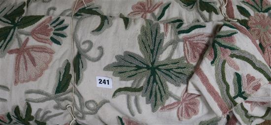 A roll of crewelwork fabric retailed by Liberty, London